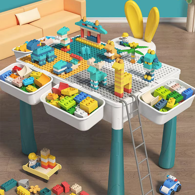 6-in-1 Kids Activity Table & Chair Set with Storage – Building Blocks & Learning Play | Tots N Paws