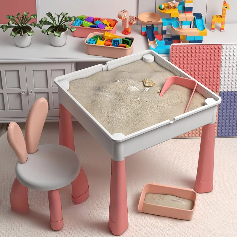 6-in-1 Kids Activity Table & Chair Set with Storage – Building Blocks & Learning Play | Tots N Paws