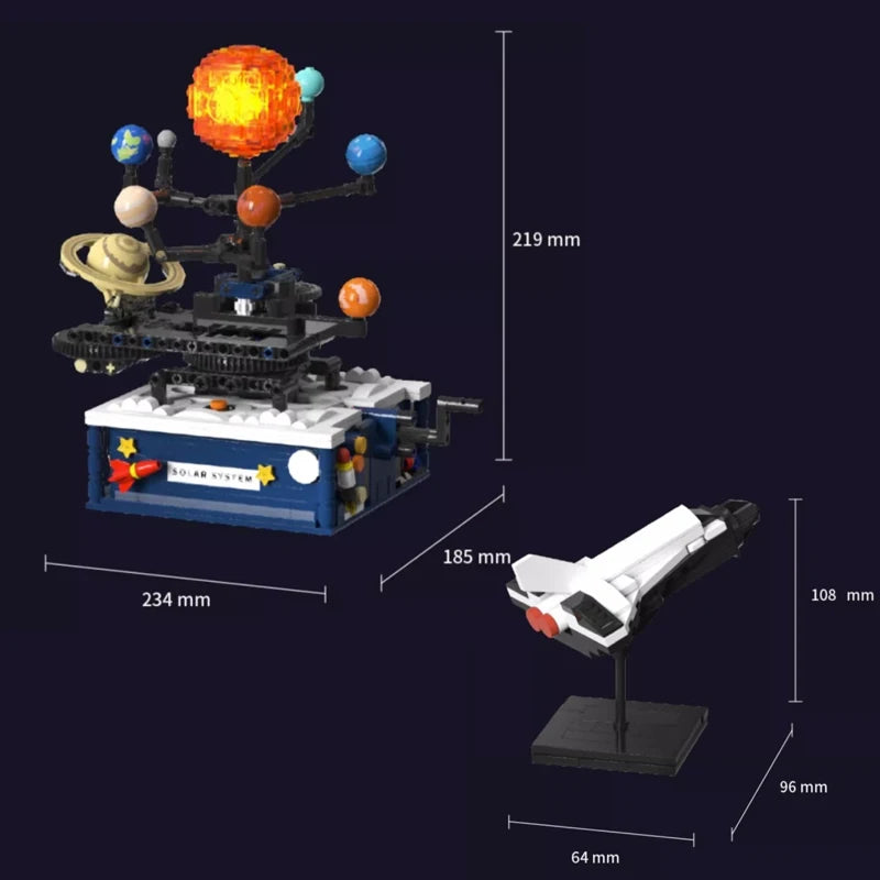 Rotating Solar System Model Building Blocks STEM Toy | Tots N Paws