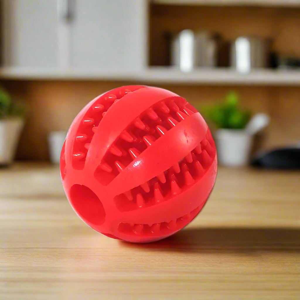 Red textured ball toy