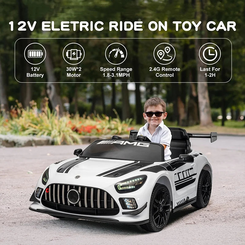 Licensed Mercedes-Benz GT3 12V Kids Ride-On Car with Remote Control & LED Lights