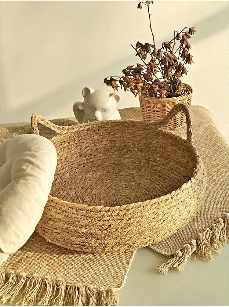 Handmade Vine Woven Cat Nest – Cozy, Washable & Year-Round Comfort