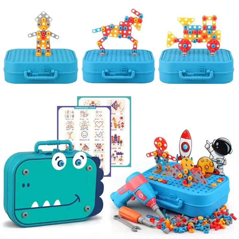 Tots N Paws Electric Drill Assembly Toy | Kids 3D Puzzle Tool Set Pretend Play
