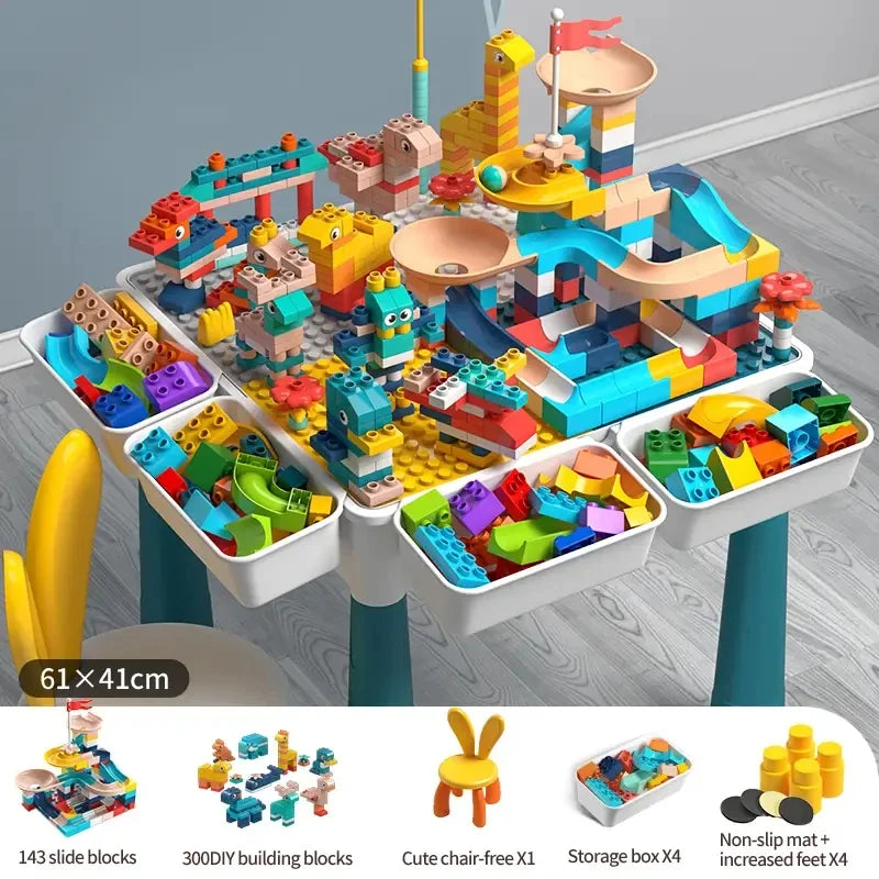 6-in-1 Kids Activity Table & Chair Set with Storage – Building Blocks & Learning Play | Tots N Paws