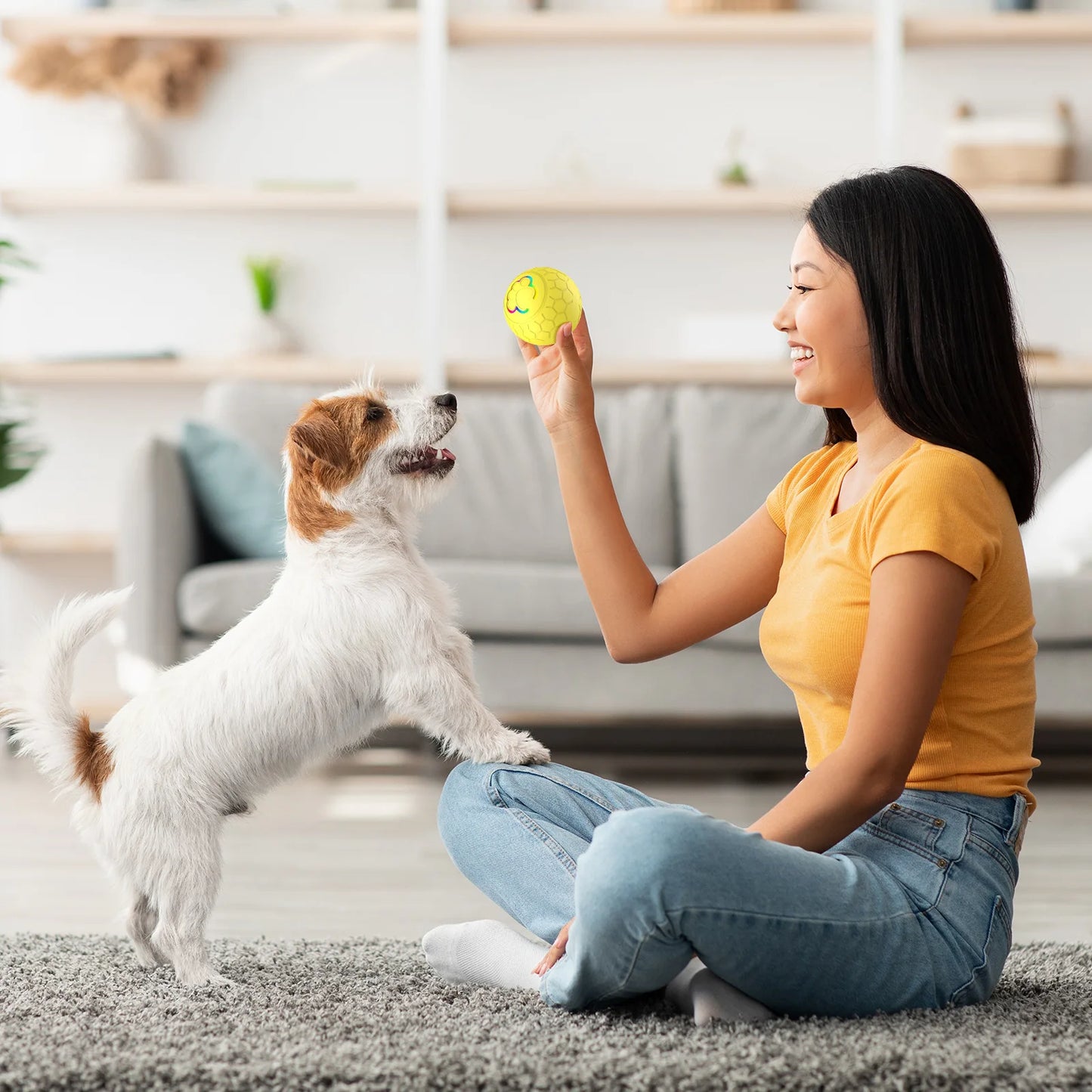 Smart Interactive Dog Toy Ball – Automatic Bouncing & RGB Lights | Tots N Paws