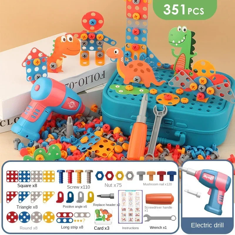 Tots N Paws Electric Drill Assembly Toy | Kids 3D Puzzle Tool Set Pretend Play