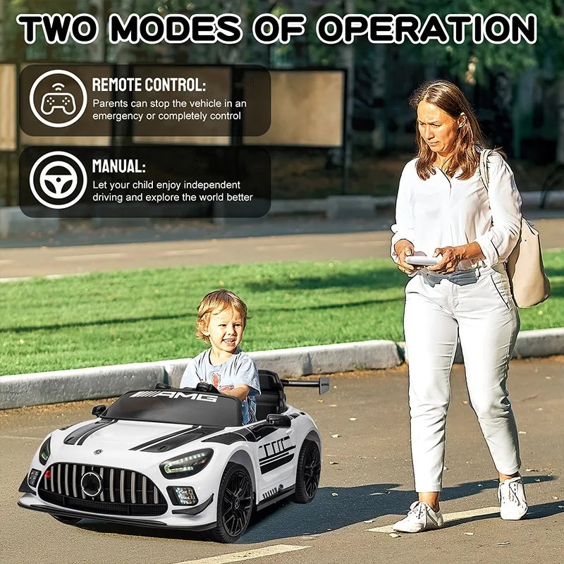 Licensed Mercedes-Benz GT3 12V Kids Ride-On Car with Remote Control & LED Lights