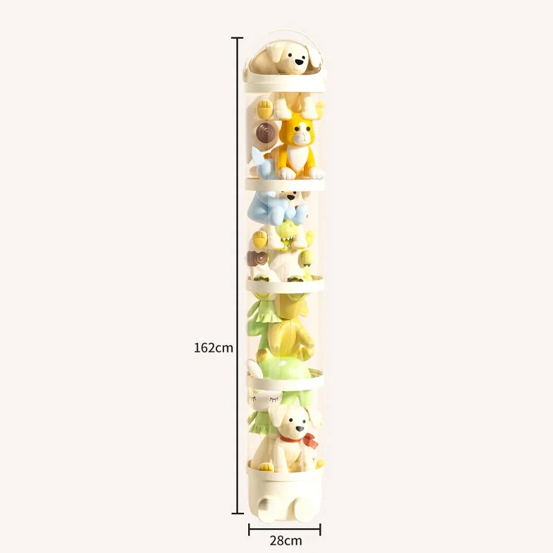 Transparent Plush Toy Tower – Display, Store & Roll Away Clutter