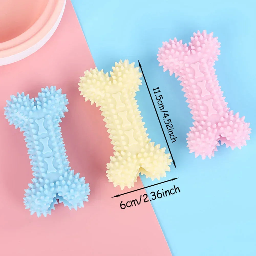 Soft Rubber Bone Chew Toy – Dental Care for Small Dogs