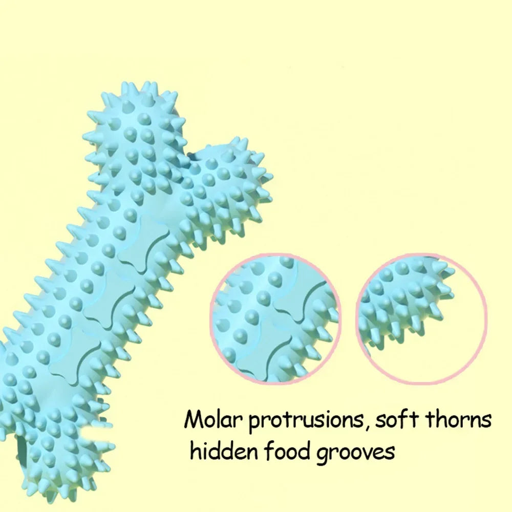 Soft Rubber Bone Chew Toy – Dental Care for Small Dogs