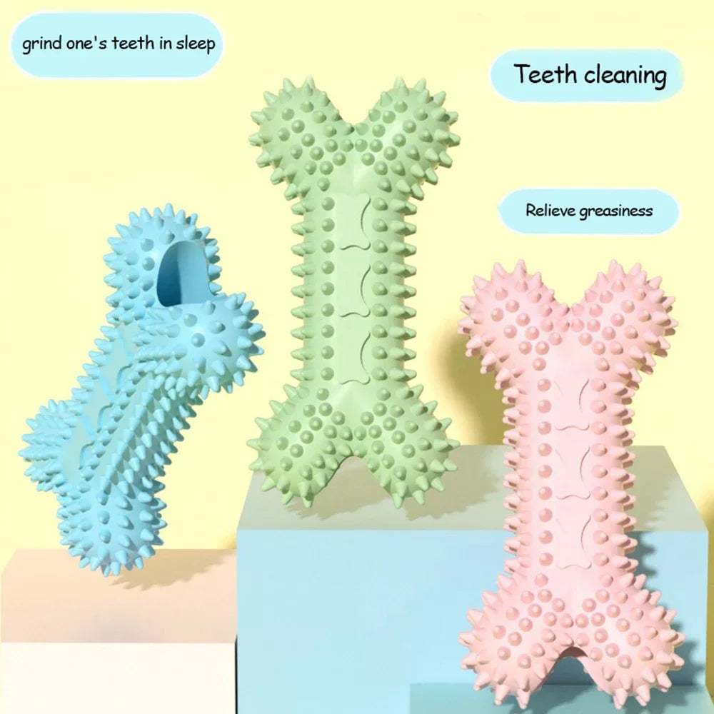 Soft Rubber Bone Chew Toy – Dental Care for Small Dogs