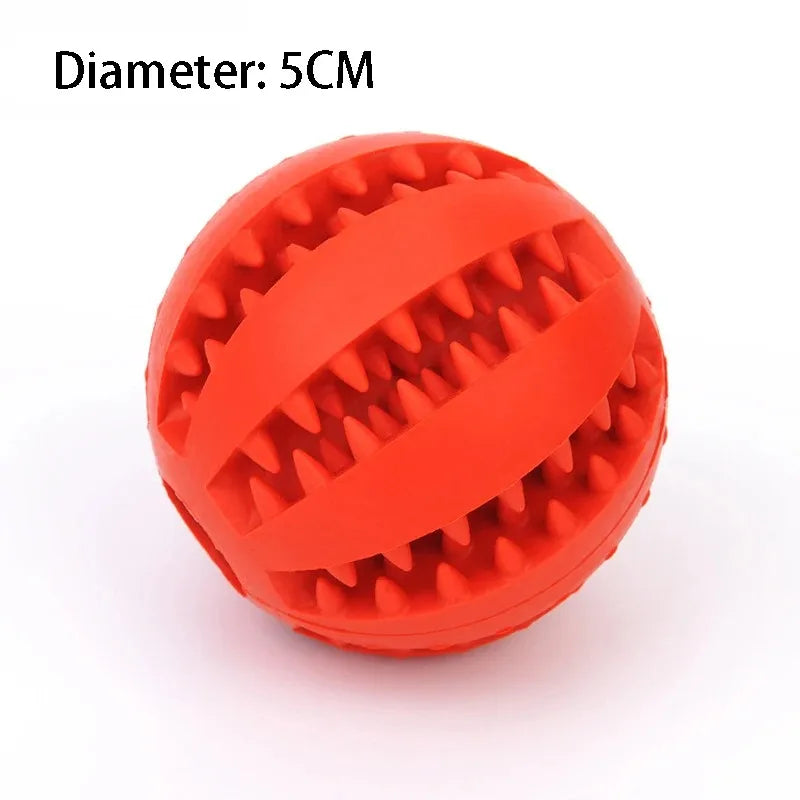 Natural Rubber Dog Chew Ball – Tough Tooth-Cleaning Interactive Treat Toy