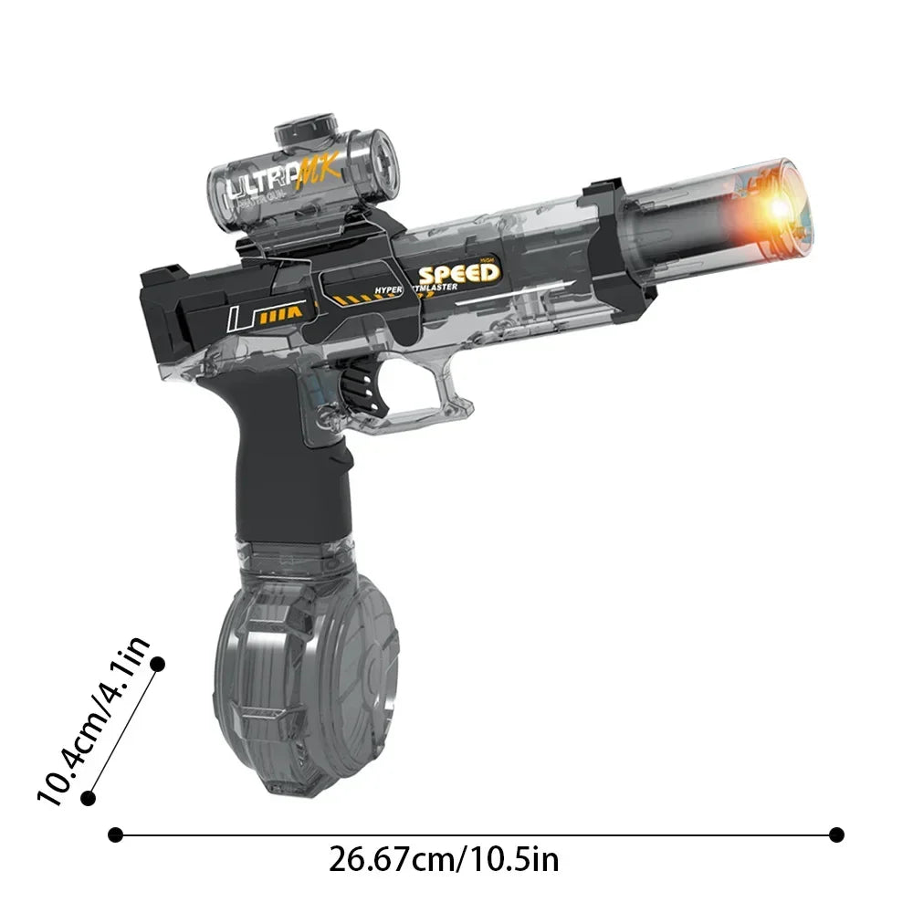 High Pressure Electric Water Gun – LED Lights, Recoil & USB Rechargeable