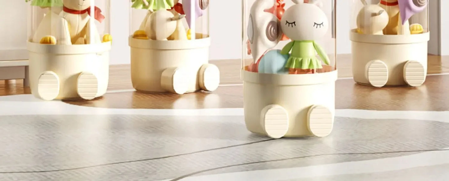 Transparent Plush Toy Tower – Display, Store & Roll Away Clutter