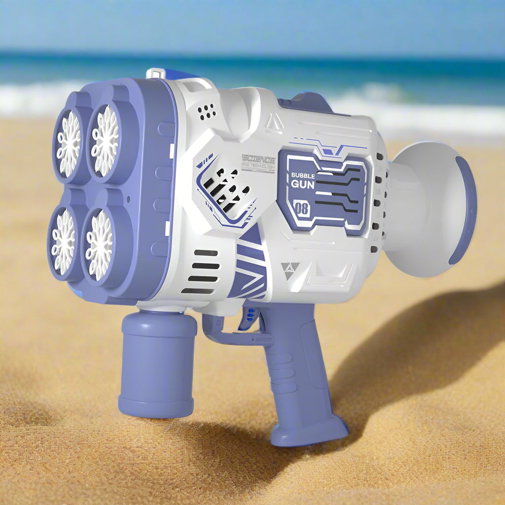 Electric Launcher Bubble Gun – LED Light, Continuous Bubbles for Kids
