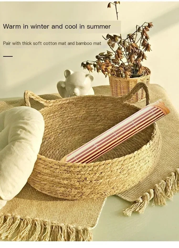 Handmade Vine Woven Cat Nest – Cozy, Washable & Year-Round Comfort