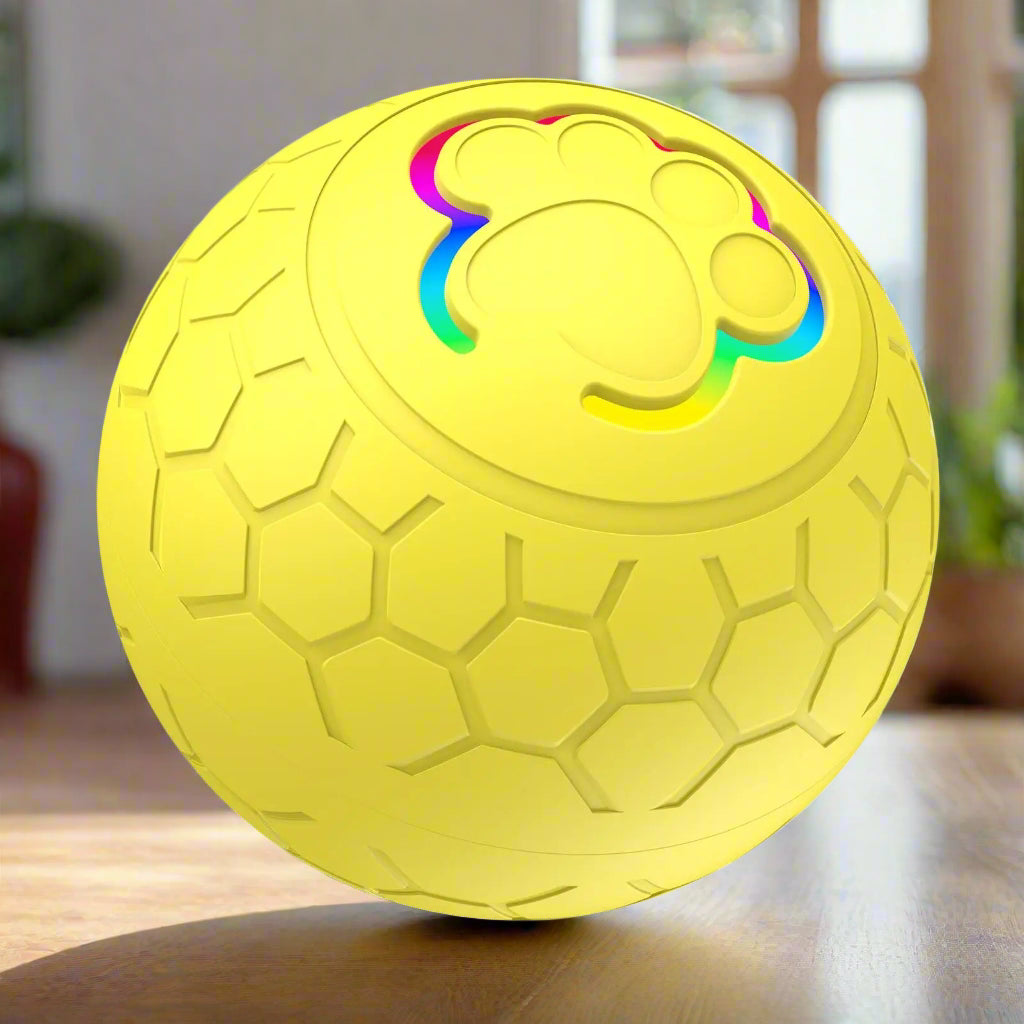 Yellow textured ball with colorful accents