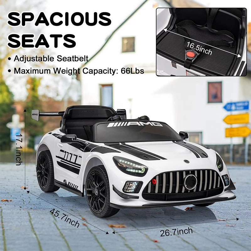 Licensed Mercedes-Benz GT3 12V Kids Ride-On Car with Remote Control & LED Lights