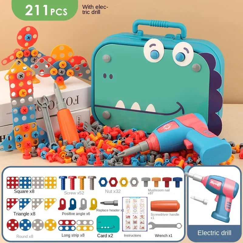 Tots N Paws Electric Drill Assembly Toy | Kids 3D Puzzle Tool Set Pretend Play