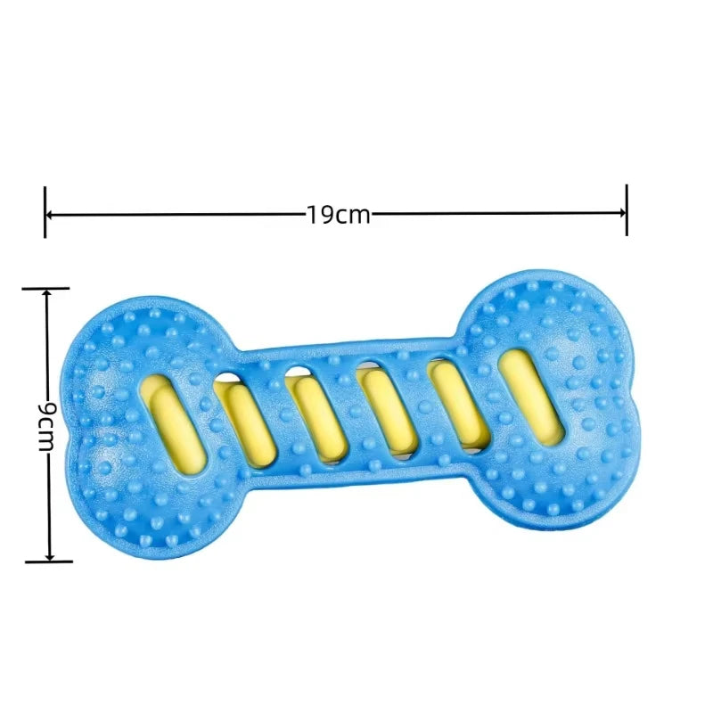 Rubber Bone Dog Chew Toy – Bite-Resistant Squeaky Fun for Puppies