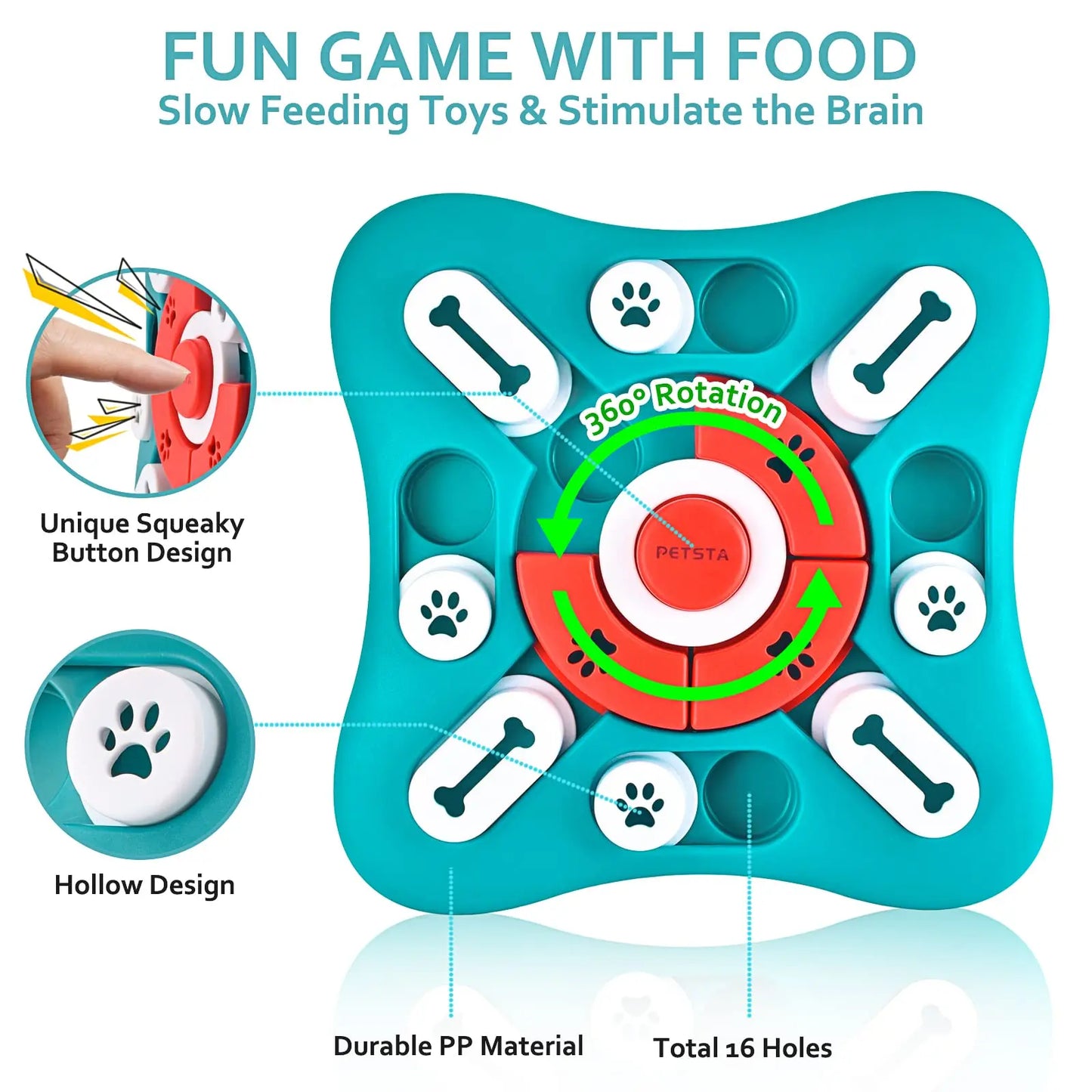 Tots N Paws Dog Puzzle Toys Dispenser | Interactive Treat & IQ Training Toy