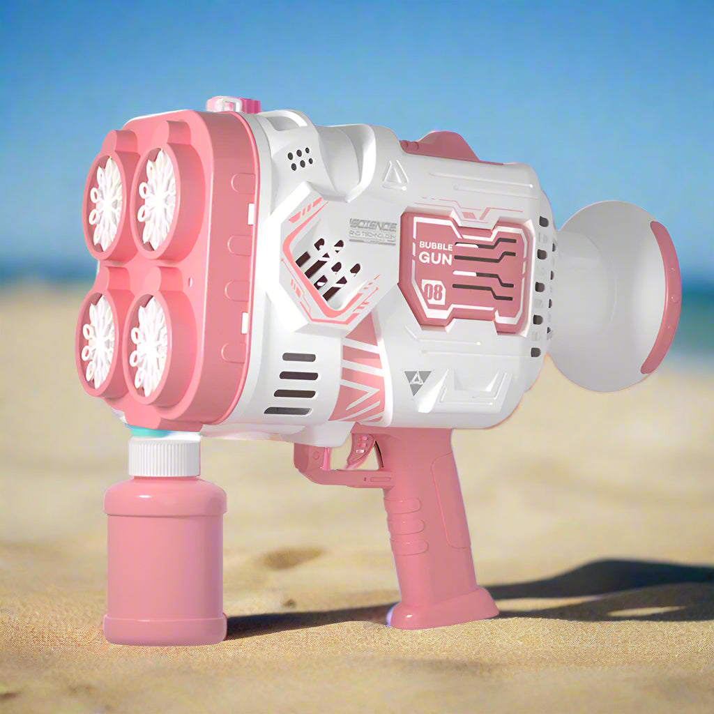 Pink and white bubble gun