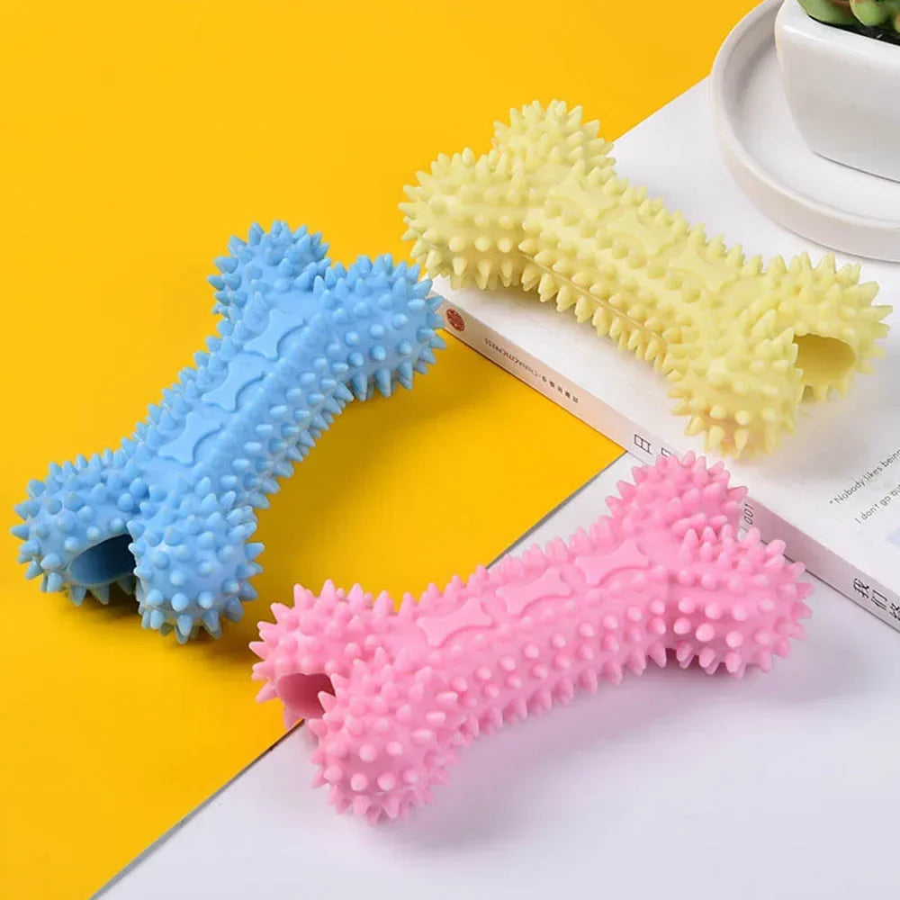 Soft Rubber Bone Chew Toy – Dental Care for Small Dogs