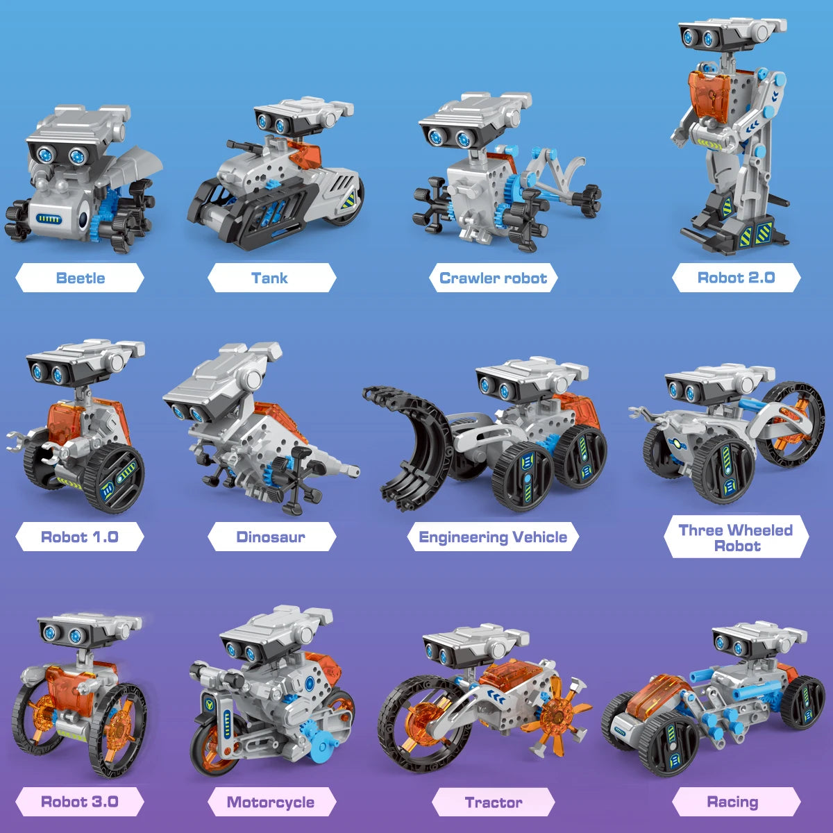 12-in-1 Solar Robot Kit STEM Toy for Kids | Tots N Paws