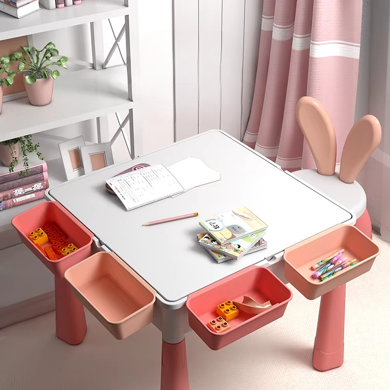 6-in-1 Kids Activity Table & Chair Set with Storage – Building Blocks & Learning Play | Tots N Paws