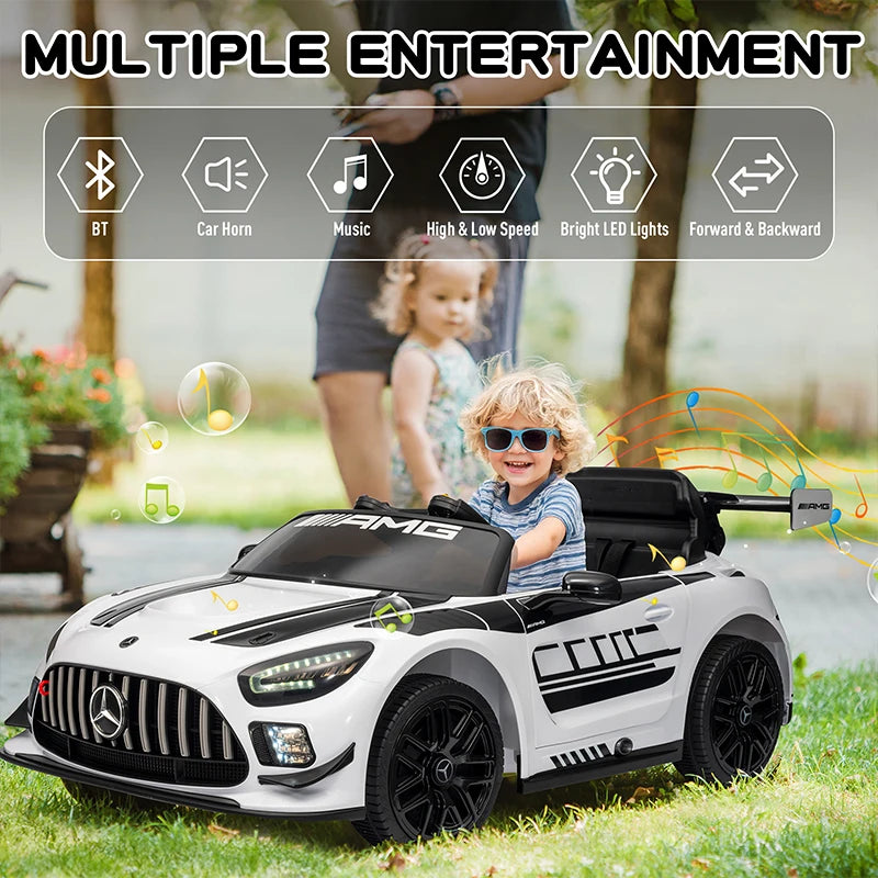 Licensed Mercedes-Benz GT3 12V Kids Ride-On Car with Remote Control & LED Lights