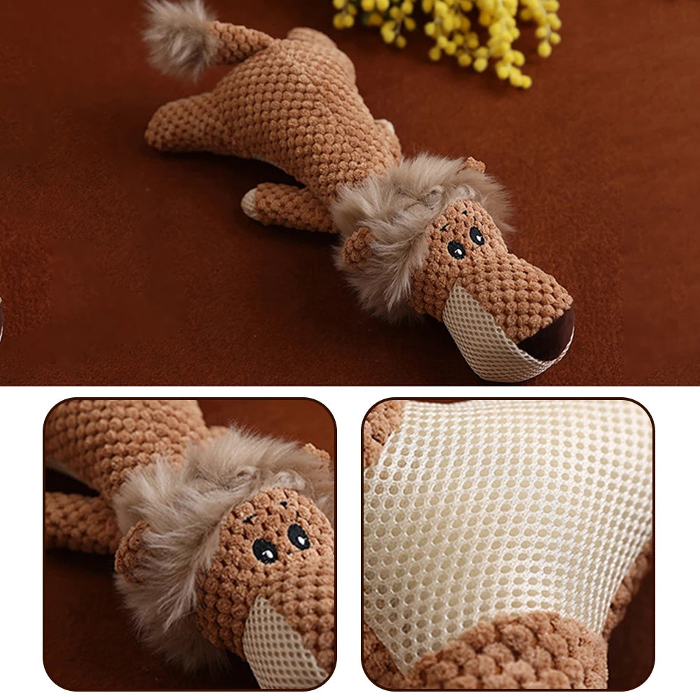Unbreakable Plush Dog Toy – Bite-Resistant, Squeaky & Teeth Cleaning Fun