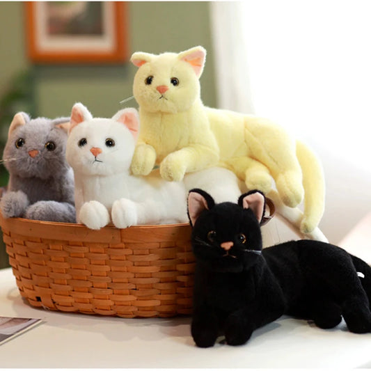 Tots N Paws Lifelike Cat Plush Doll | Fluffy British Shorthair Stuffed Toy