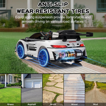 Licensed Mercedes-Benz GT3 12V Kids Ride-On Car with Remote Control & LED Lights