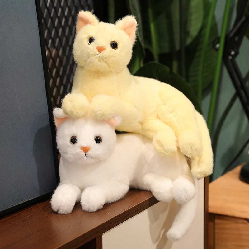 Tots N Paws Lifelike Cat Plush Doll | Fluffy British Shorthair Stuffed Toy