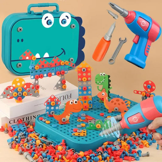 Tots N Paws Electric Drill Assembly Toy | Kids 3D Puzzle Tool Set Pretend Play