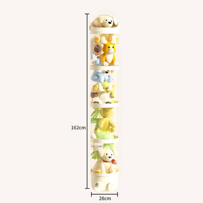 Transparent Plush Toy Tower – Display, Store & Roll Away Clutter