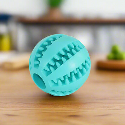 Natural Rubber Dog Chew Ball – Tough Tooth-Cleaning Interactive Treat Toy