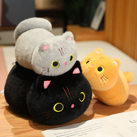 Kawaii Oval Cat Plush Doll – Cute Stuffed Toy | Tots N Paws