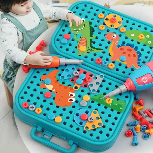 Tots N Paws Electric Drill Assembly Toy | Kids 3D Puzzle Tool Set Pretend Play