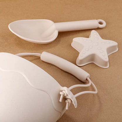 8-Piece Silicone Beach Toy Set for Kids – Bucket & Sand Molds | Tots N Paws