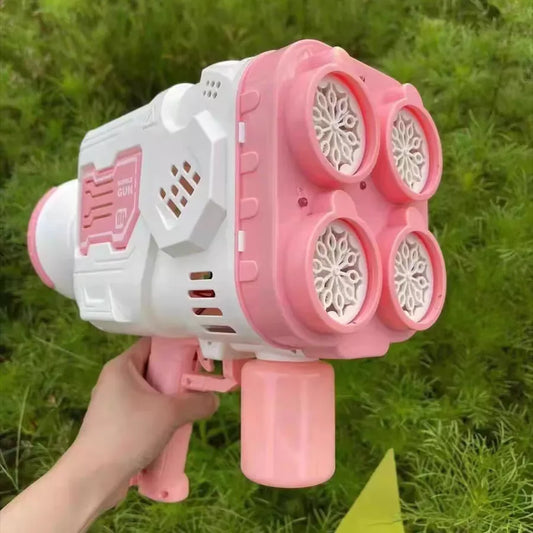 Electric Launcher Bubble Gun – LED Light, Continuous Bubbles for Kids