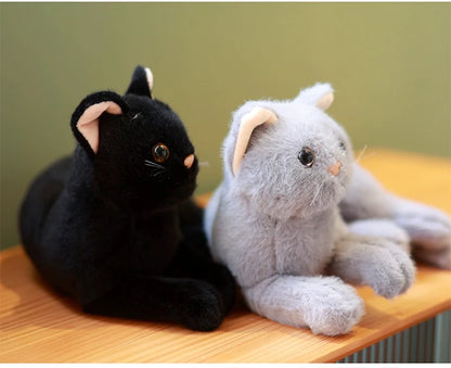 Tots N Paws Lifelike Cat Plush Doll | Fluffy British Shorthair Stuffed Toy