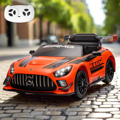 Orange toy car with Mercedes-Benz logo and remote control