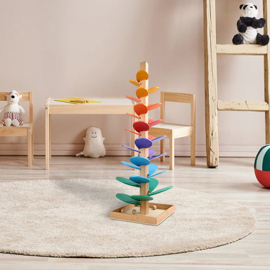 Wooden Rainbow Petal Marble Tree Toy