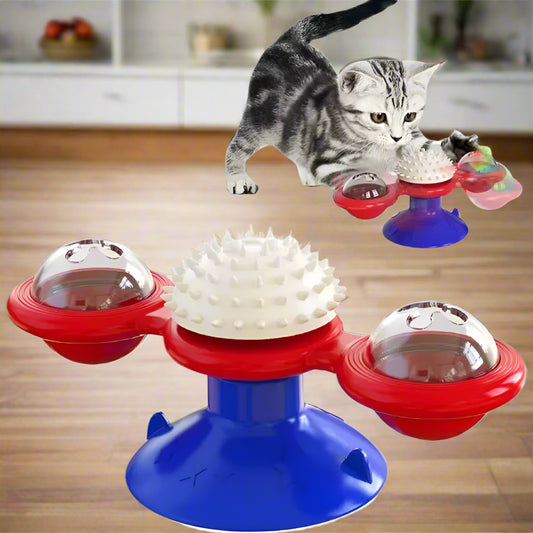 Rotating Cat Toy with Catnip – Interactive Massage & Teeth Cleaning