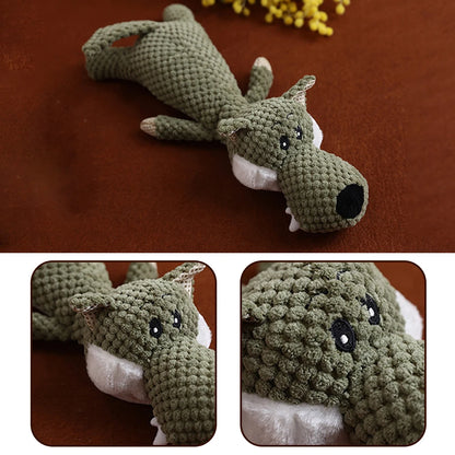 Unbreakable Plush Dog Toy – Bite-Resistant, Squeaky & Teeth Cleaning Fun