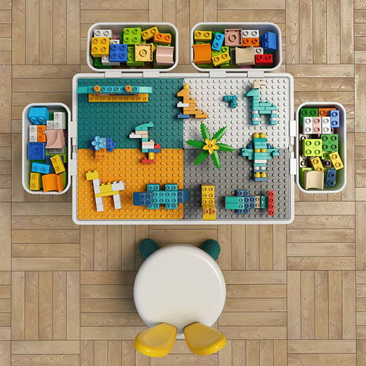 6-in-1 Kids Activity Table & Chair Set with Storage – Building Blocks & Learning Play | Tots N Paws