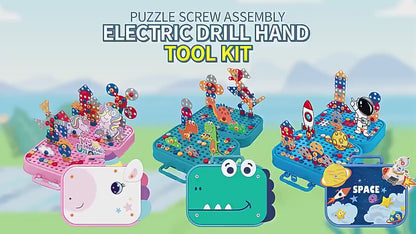 Tots N Paws Electric Drill Assembly Toy | Kids 3D Puzzle Tool Set Pretend Play