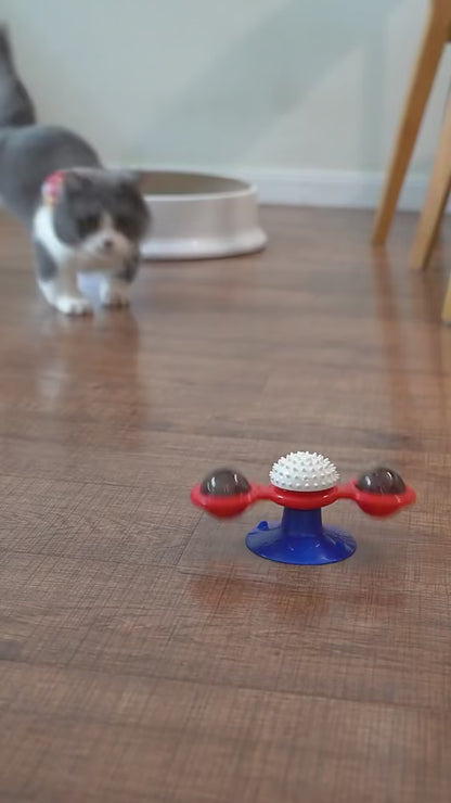 Rotating Cat Toy with Catnip – Interactive Massage & Teeth Cleaning