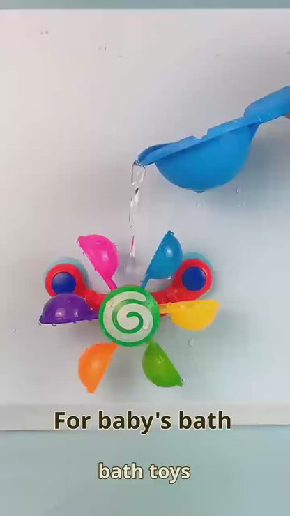 Baby Bath Toys Waterwheel – Colorful Suction Bath Sprinkler | Tots N Paws